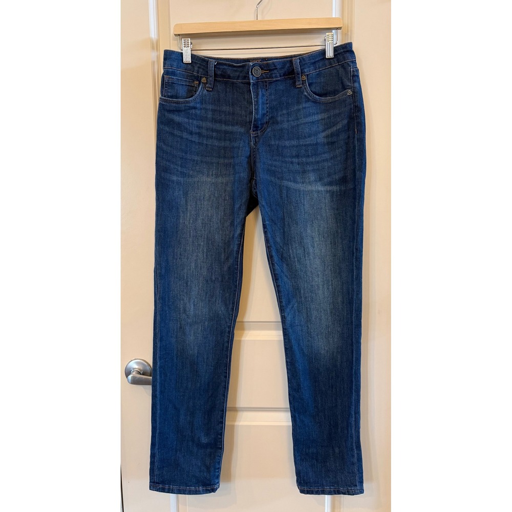 KUT from the Kloth Women's Straight Leg Jeans Dark Wash Blue Denim Size 8